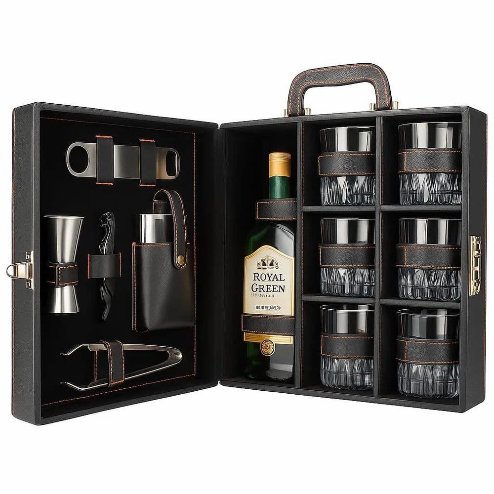 Leather Golf Bar Set